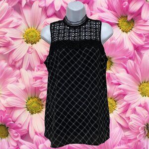 Maurices-Women's Small Pullover Black Lace Top Light Weight Sleeveless